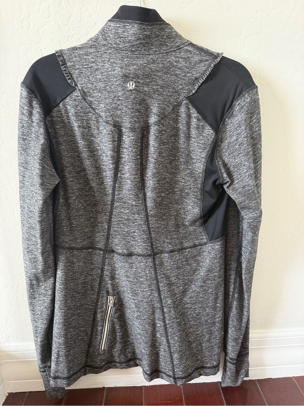 Grey Heather Quarter-Zip Pullover with Textured Front - Picture 6 of 8
